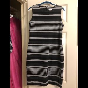👗 NWT Calvin Klein Striped Sleeveless dress